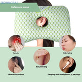 Oreiller vert à motif avec ouverture, conçu pour dormir sur le côté