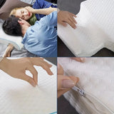 Oreiller ergonomique Lumoria en mousse à mémoire de forme, housse texturée avec zip