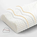Oreiller cervical blanc en mousse à mémoire, forme en U, relief à picots