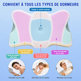 Oreiller cervical Velmora forme papillon, zones de soutien pour dos et bras