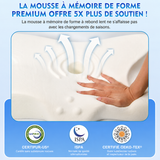 Oreiller cervical Velmora avec mousse à mémoire, mains montrant le maintien