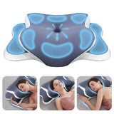 Oreiller cervical papillon, mousse à mémoire, surface bleu foncé, motifs lumineux