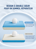 Oreiller cervical Elysera, design à double cœur, zones de confort et soutien