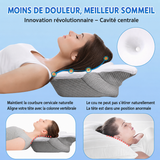 Oreiller cervical Velmora avec cavité centrale, porté sur le côté pour alignement