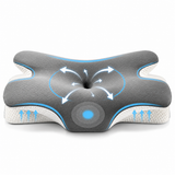 Oreiller cervical ergonomique gris à mémoire de forme, soutien du cou et des épaules