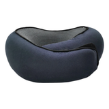Oreiller de voyage bleu foncé, coussin en U avec bord intérieur noir texturé