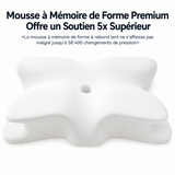 Oreiller en mousse à mémoire Aerunys, gris clair, forme ondulée pour le cou