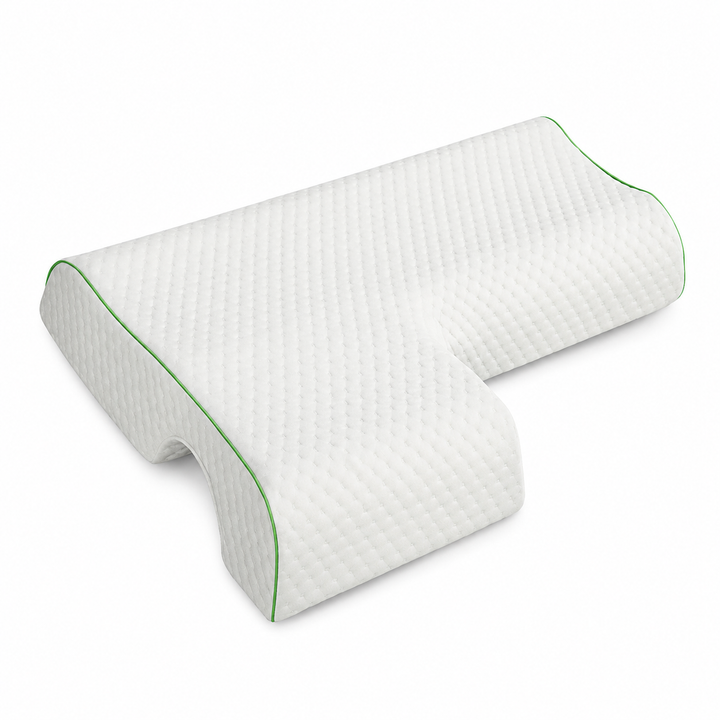 Oreiller ergonomique Lumoria à mémoire de forme conçu pour dormir sur le côté