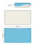 Oreiller cervical Elysera, dimensions 62×35×12 cm, bleu et blanc