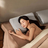 Oreiller cervical ergonomique en mousse à mémoire de forme blanche, soutien de nuque incurvé
